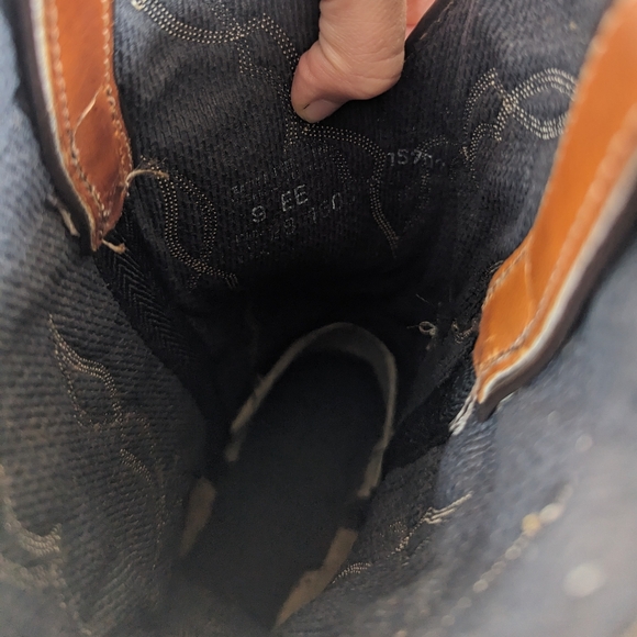 VINTAGE Avonite Hypalon Cowboy Boots, Honey/Cognac Brown (SIZE 9 EE/Extra Wide) - Picture 12 of 13